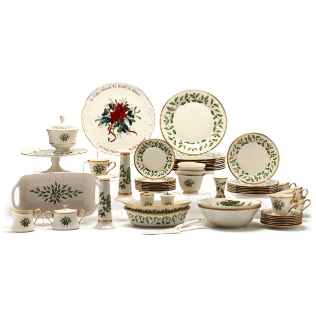 (58) PIECES OF LENOX, HOLIDAY CHINA
