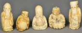 (5)Japanese Carved Ivory Netsu