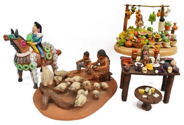 (5)MEXICAN FOLK ART PAINTED POTTERY