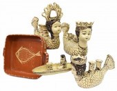 5)MEXICAN GLAZED CERAMIC FIGUR