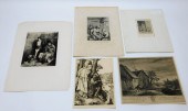 5PC 18C GENRE SCENE ETCHING GR