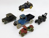 5PC ANTIQUE CAST IRON TOY CAR