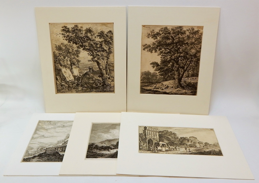 5PC ANTIQUE EUROPEAN ETCHING