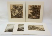 5PC ANTIQUE EUROPEAN ETCHING P