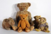 5PC ANTIQUE GERMAN MOHAIR TEDD