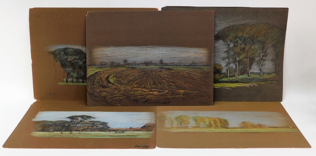 5PC ART NOUVEAU LANDSCAPE PORTFOLIO