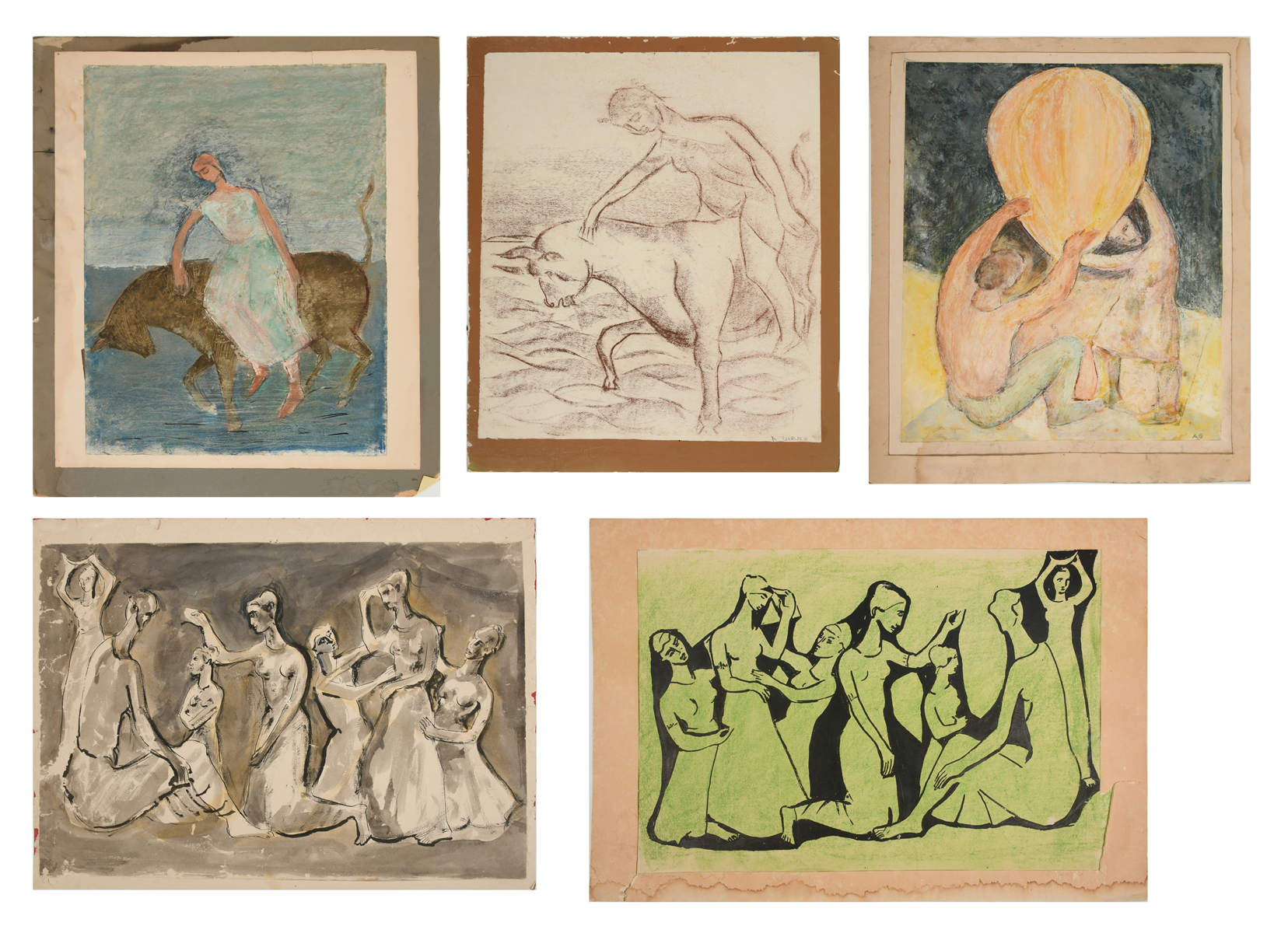 5PC. ARTHUR GERLACH ART LOT: 1)