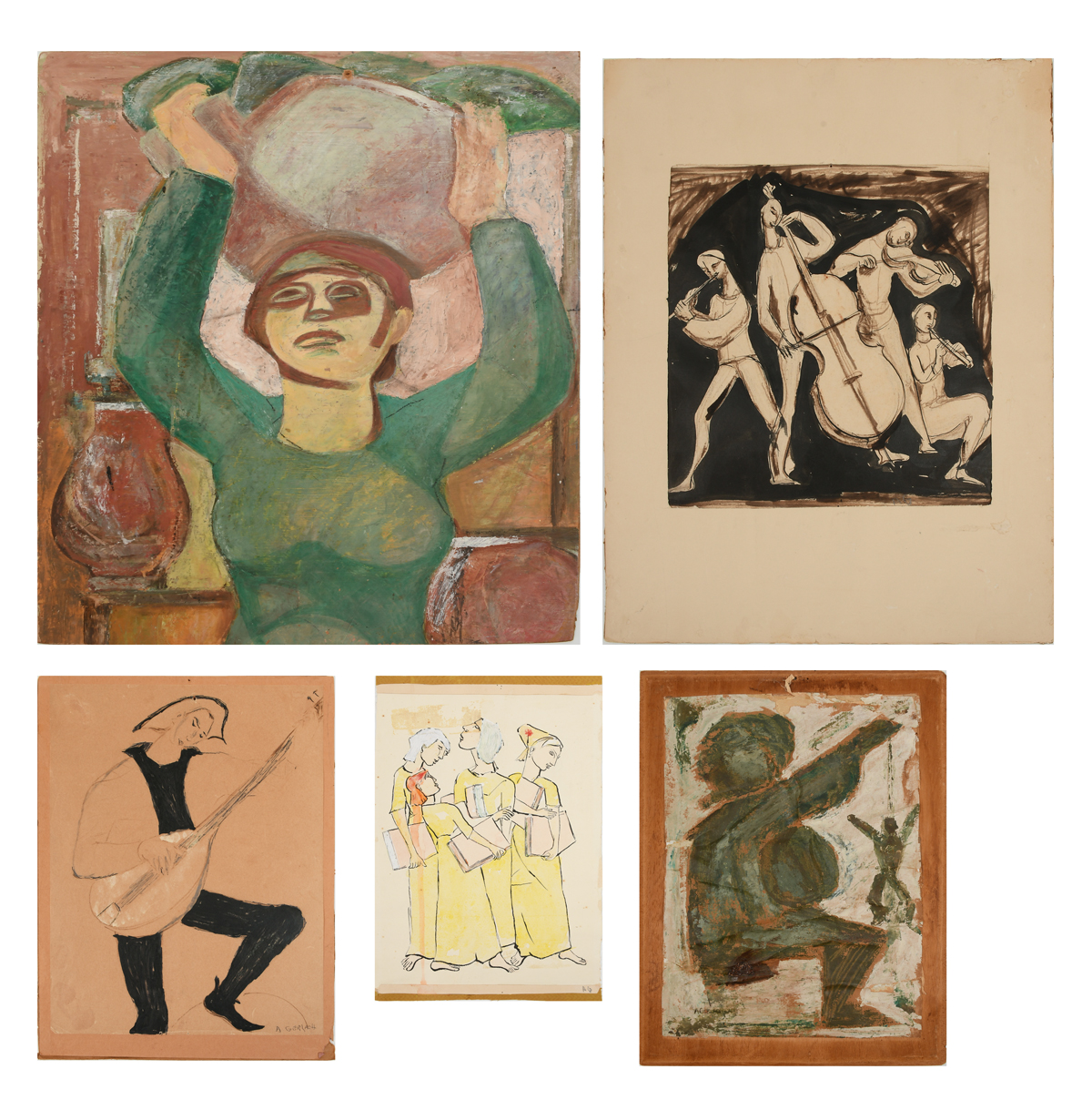 5PC. ARTHUR GERLACH PAINTING LOT: