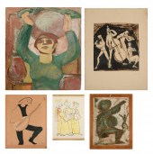 5PC. ARTHUR GERLACH PAINTING L