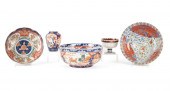 5PC ASIAN IMARI PORCELAIN GROU