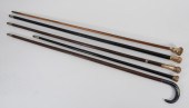 5PC ASSORTED GOLD HANDLE CANES