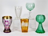 5PC BOHEMIAN CZECH MOSER ETCHE