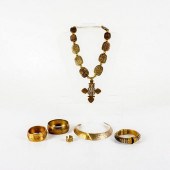 5PC BRASS TONE CHUNKY TRIBAL J