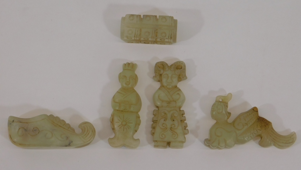 5PC CHINESE ARCHAIC CARVED