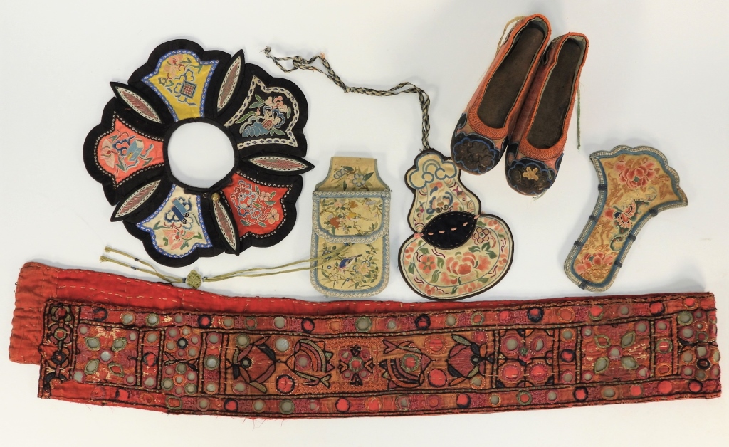 5PC CHINESE & ASIAN EMBROIDERED