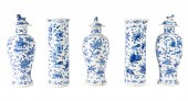5PC CHINESE BLUE & WHITE PORCE