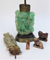 5PC CHINESE CARVED SOAPSTONE A