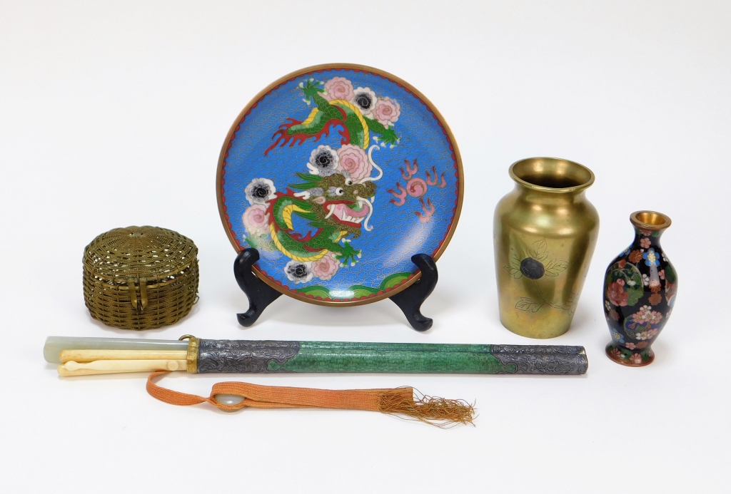 5PC CHINESE & JAPANESE CLOISONNE