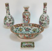 5PC CHINESE ROSE MEDALLION POR