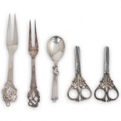 (5PC) DENMARK STERLING SILVER