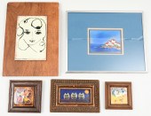 5PC. ENAMEL/COPPER ARTWORK LOT