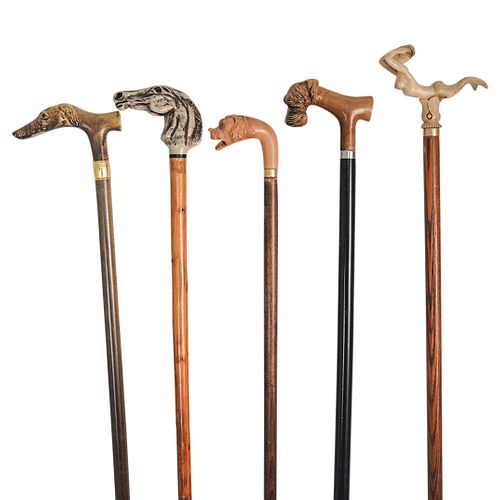(5PC) FIGURAL WALKING STICK