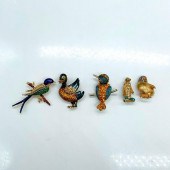 5PC GOLD METAL AND RHINESTONE