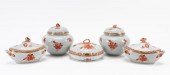 5PC HEREND RUST CHINESE BOUQUE