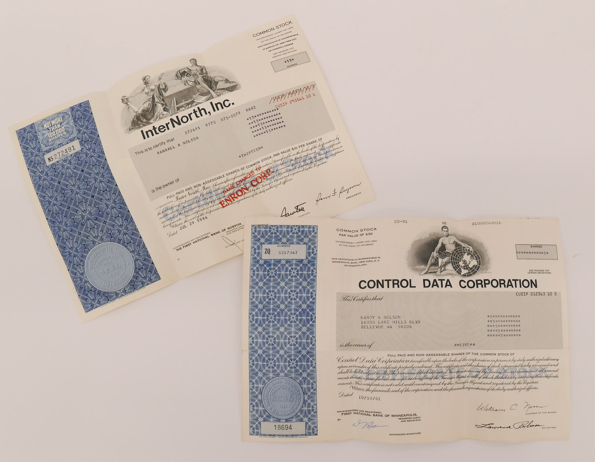5pc InterNorth (Enron) Stock