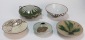 5PC JAPANESE ORIBE & OTHER POT