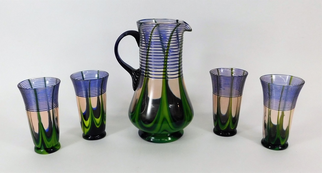 5PC KRALIK BOHEMIAN ART GLASS