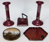5PC LADY'S VANITY ENAMELED SIL