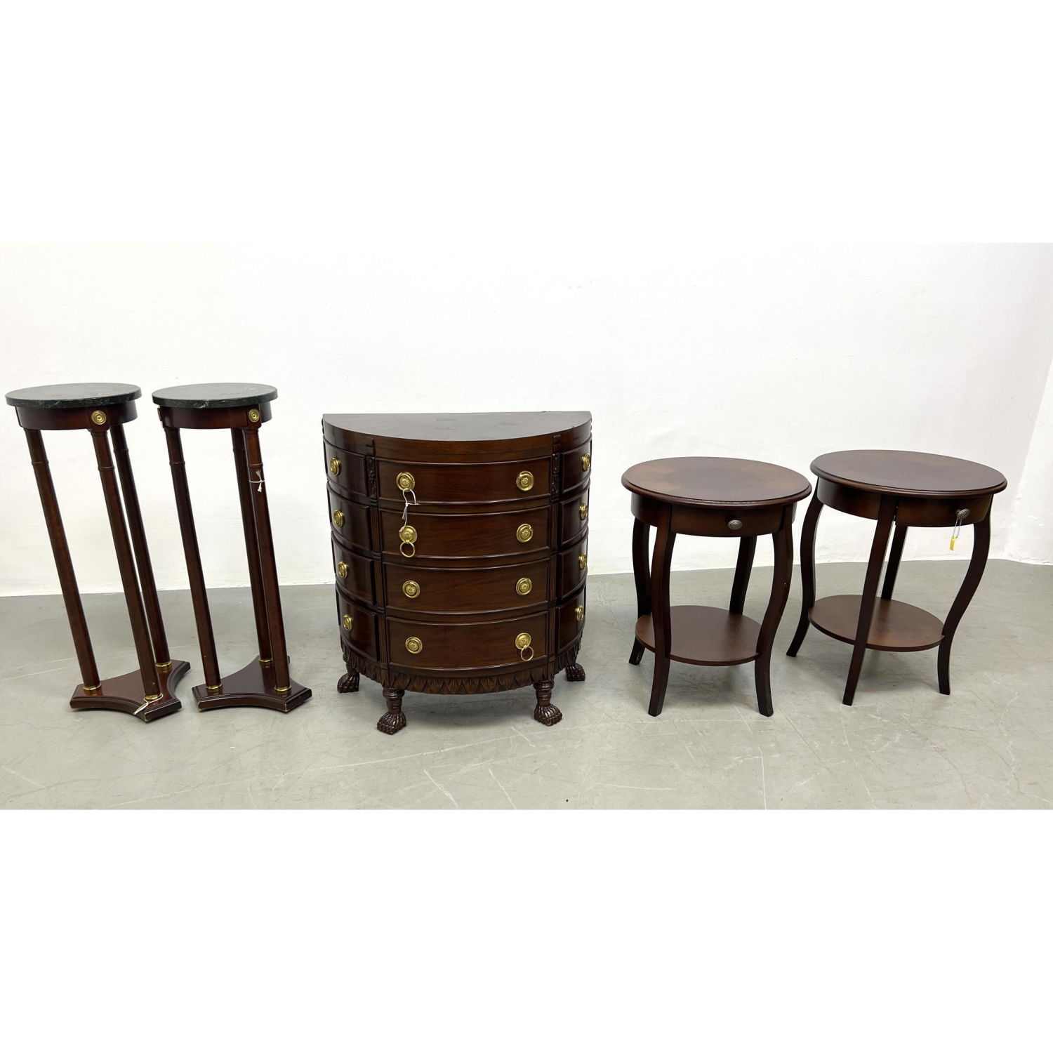 5pc Mahogany Stands, Tables and