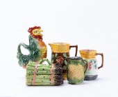 5PC MAJOLICA POTTERY TABLEWARE