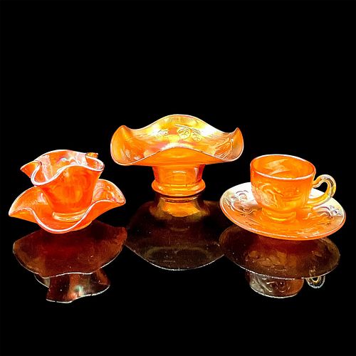 5PC MARIGOLD FENTON GLASS, CUP,