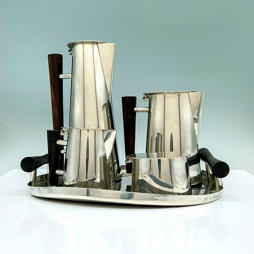 5PC MID CENTURY MODERN PEWTER