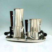 5PC MID CENTURY MODERN PEWTER