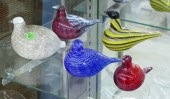 5pc Oiva Toikka Art Glass Bird