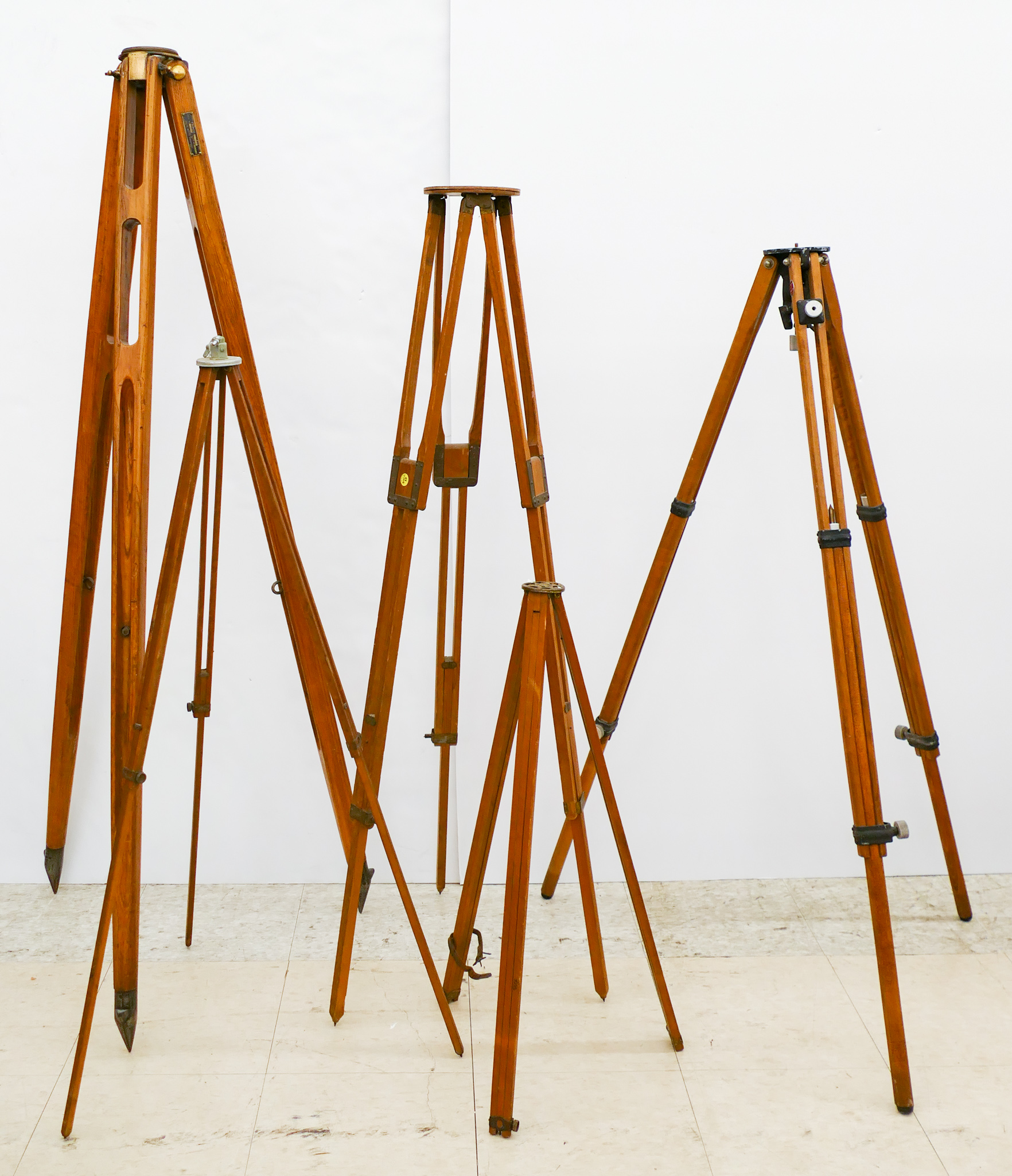 5pc Old Wood Transit Tripods