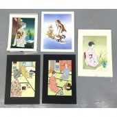 5pc original Japanese painting