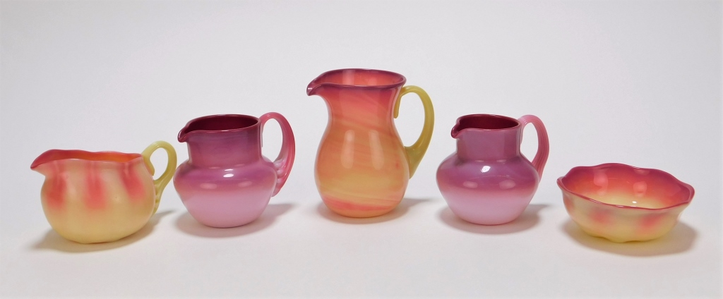 5PC PEACH BLOW & BURMESE ART