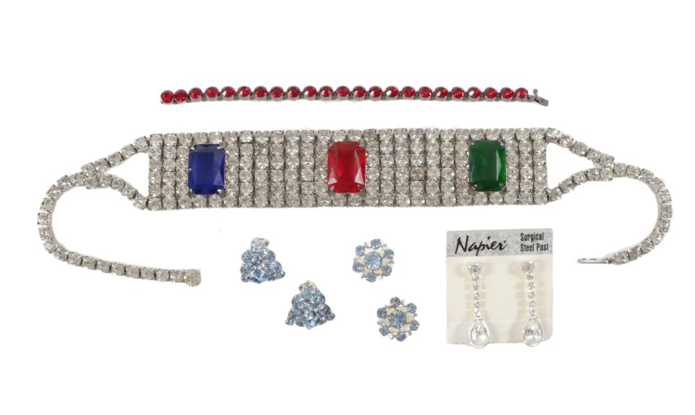 5PC RHINESTONE JEWELRY GROUP;
