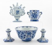 5PC ROYAL DELFT PIECE BLUE & W