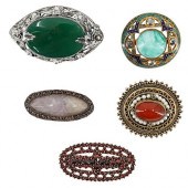 (5PC) SEMI-PRECIOUS STONE BROO