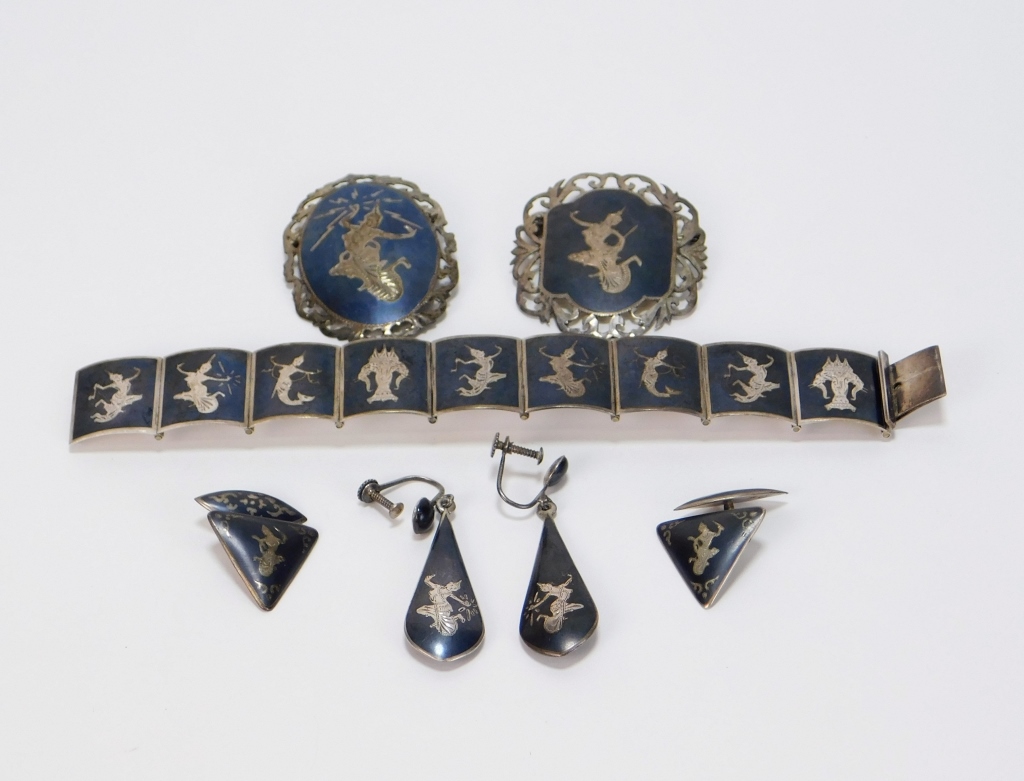 5PC SIAM STERLING SILVER DANCER