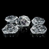 5PC SPODE CLEAR CRYSTAL ASHTRA