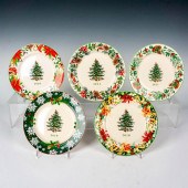 5PC SPODE PORCELAIN CHRISTMAS