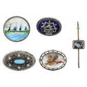 (5PC) STERLING BROOCH COLLECTI