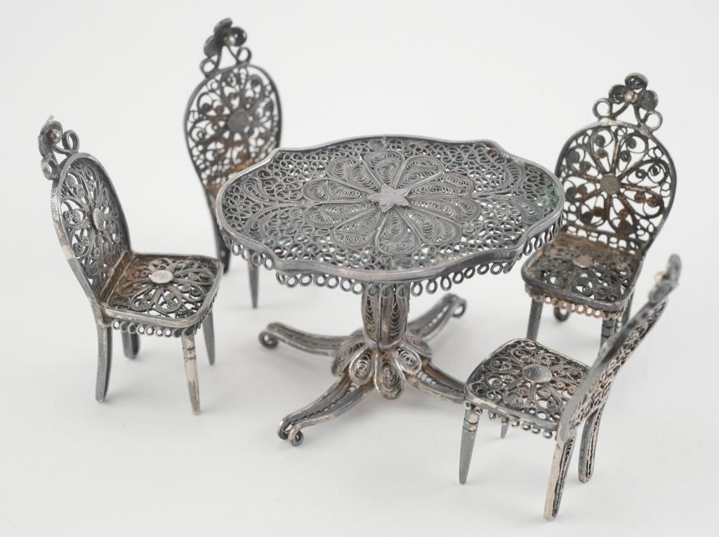 (5PC) STERLING FILIGREE MINIATURE
