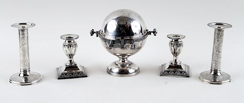 5PC. STERLING & SILVERPLATE